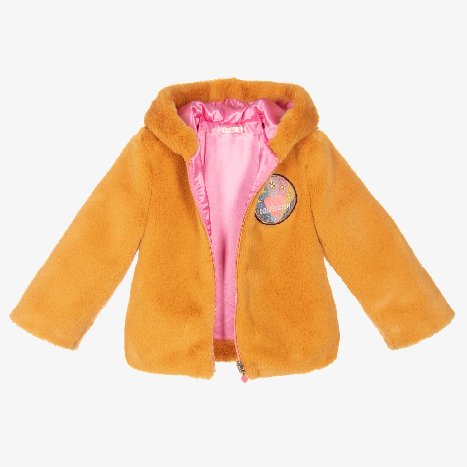 Billieblush Girls Yellow Faux Fur Jacket 6 Billieblush Girls Yellow Faux Fur Jacket - Image 4