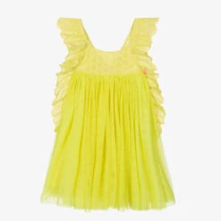 Billieblush Girls Yellow Frilled Tulle Dress