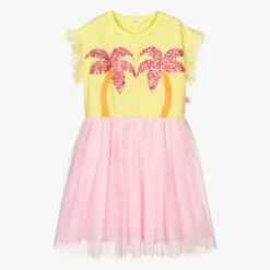 Billieblush Girls Yellow & Pink Dress