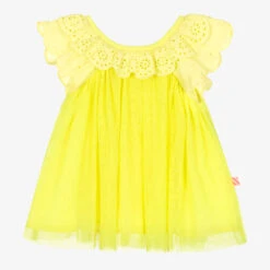 Billieblush Girls Yellow Ruffle Tulle Dress