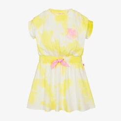 Billieblush Girls Yellow Tie-Dye Cotton Dress