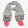 Billieblush Grey Logo Pom-Pom Scarf