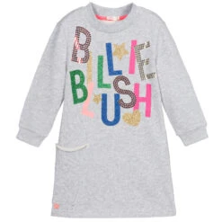 Billieblush Grey Logo Sweatshirt Dress
