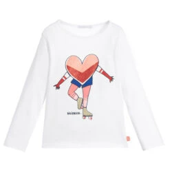 Billieblush Ivory Cotton Heart Skater Top