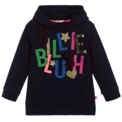 Billieblush Navy Blue Cotton Logo Hoodie