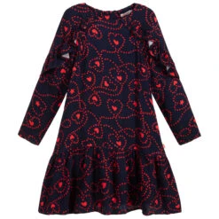 Billieblush Navy Blue & Red Viscose Dress