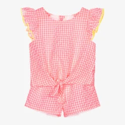 Billieblush Neon Pink Gingham Shorts Set