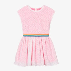 Billieblush Neon Pink & White Cotton Dress