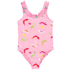 Billieblush Pink Dolphin Print Swimsuit