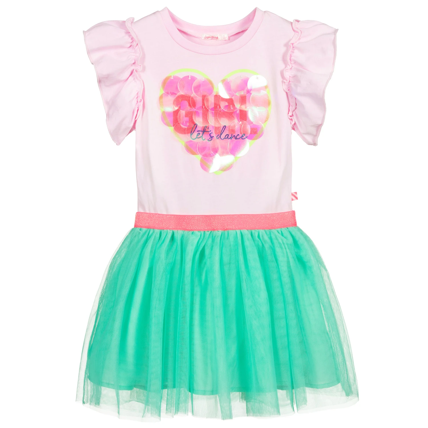 Billieblush Pink & Green Cotton Dress 3 Billieblush Pink & Green Cotton Dress