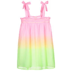 Billieblush Pink Neon Chiffon Dress