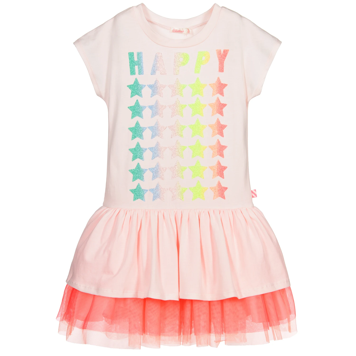 Billieblush Pink & Neon Star Jersey Dress 3 Billieblush Pink & Neon Star Jersey Dress