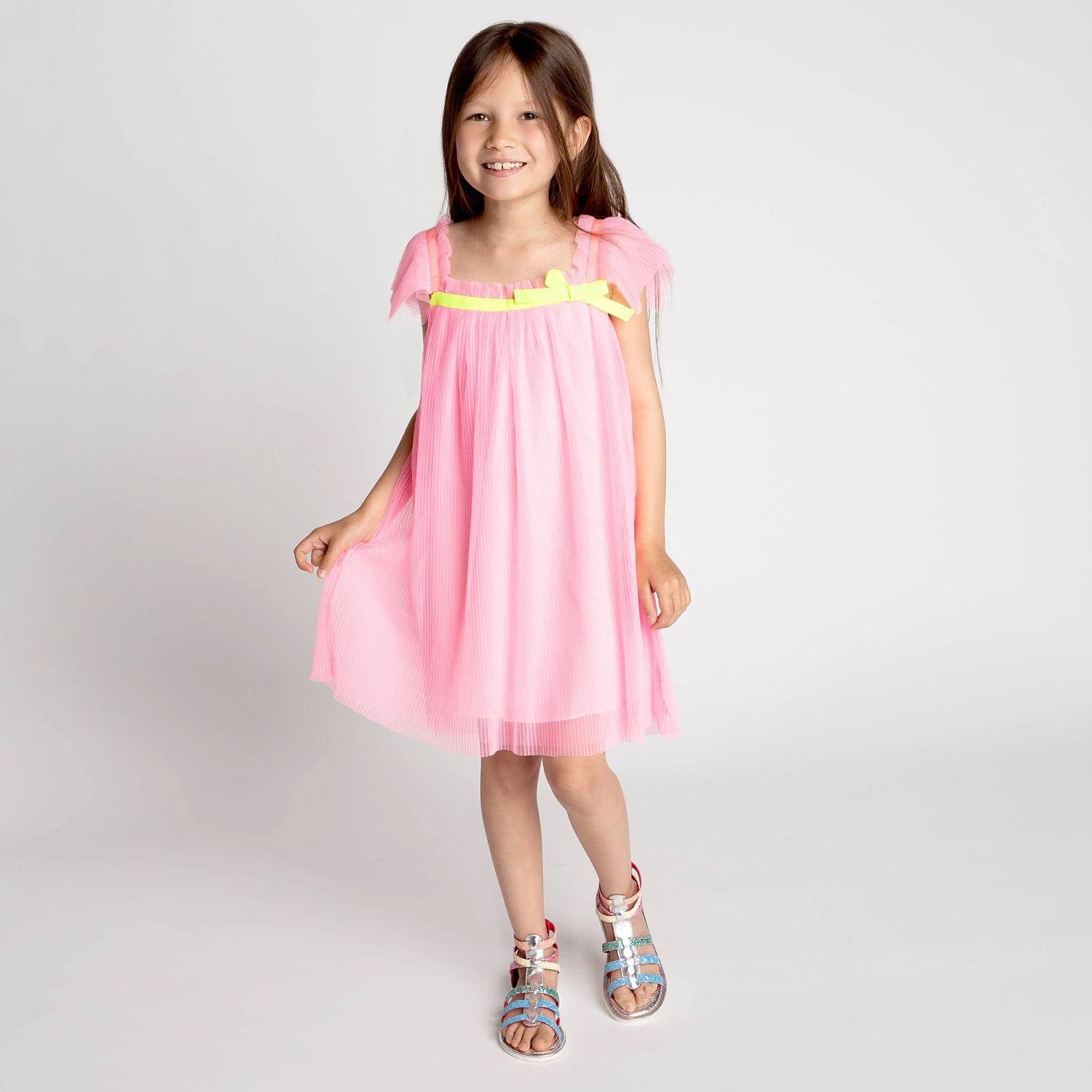Billieblush Pink Pleated Mesh Dress 4 Billieblush Pink Pleated Mesh Dress - Image 2