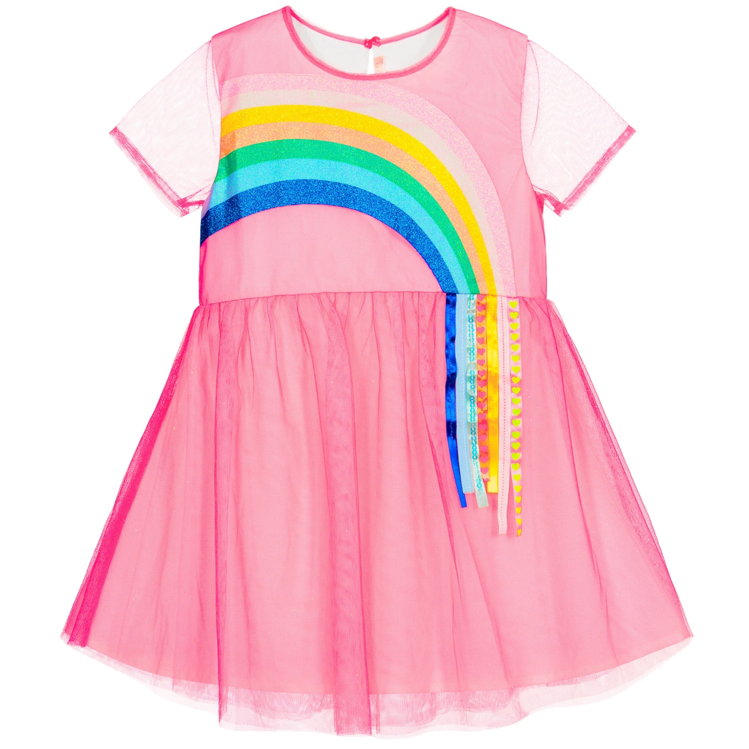 Billieblush Pink Rainbow Mesh Dress 3 Billieblush Pink Rainbow Mesh Dress