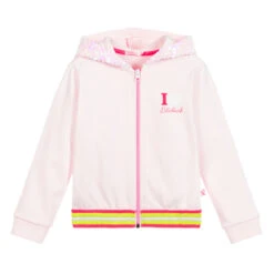 Billieblush Pink Sequin Hooded Zip-Up Top