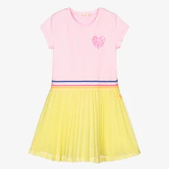 Billieblush Pink & Yellow Pleated Dress