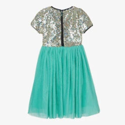 Billieblush Turquoise Sequin & Tulle Dress -Billieblush billieblush turquoise sequin tulle dress 468295 f128be56078a32b3c1efdd7af187beba46f38987