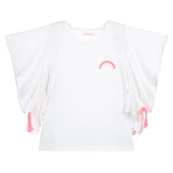 Billieblush White Cotton Ruffle T-Shirt