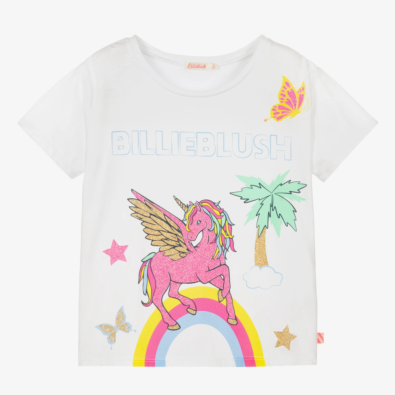 Billieblush White Cotton Unicorn Logo T-Shirt 3 Billieblush White Cotton Unicorn Logo T-Shirt