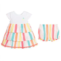 Billieblush White & Pink Cotton Dress Set -Billieblush billieblush white pink cotton dress set 296269 0ab55bfebbe295d26200349501163755ab332735