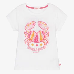 Billieblush White & Pink Cotton T-Shirt