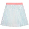 Billieblush White Pleated Sequin Skirt
