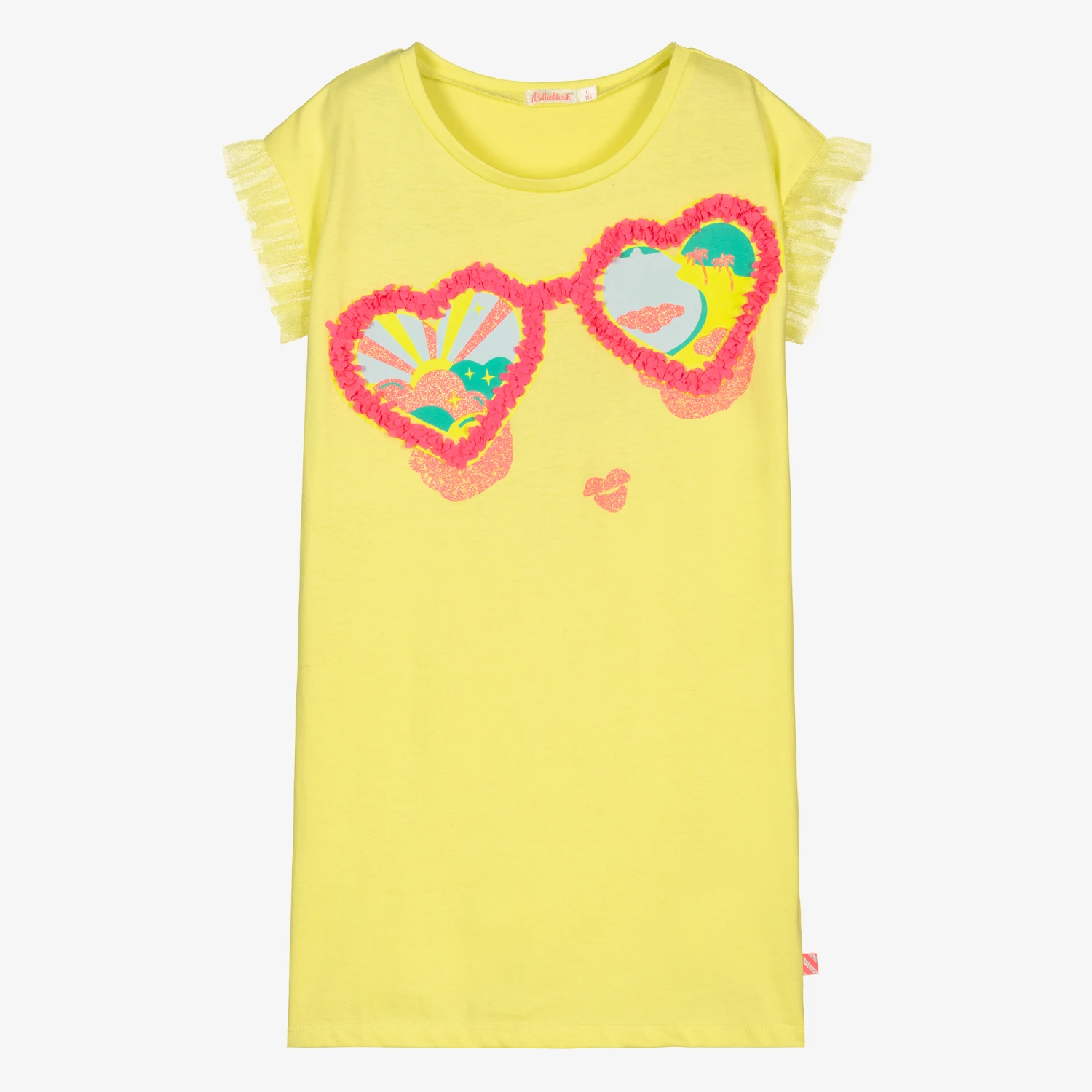 Billieblush Yellow Sunglasses Cotton Dress 3 Billieblush Yellow Sunglasses Cotton Dress