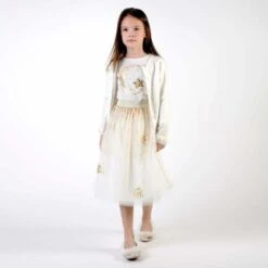 Billieblush Girls Ivory & Gold Tulle Skirt -Billieblush girls ivory gold tulle skirt 3